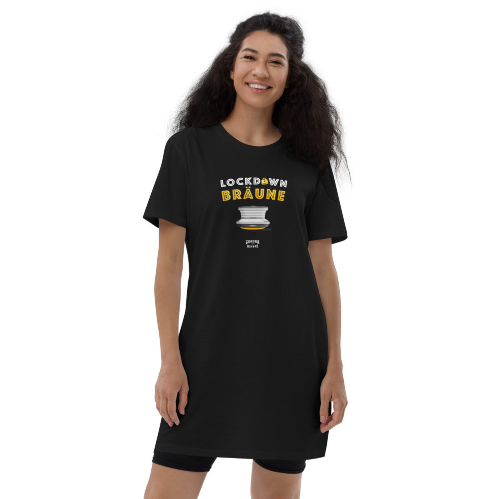 ''LOCKDOWN BRÄUNE'' BIO 100% Shirtkleid Damen